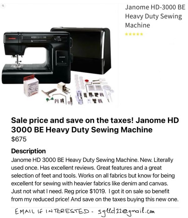 Janome heavy duty machine
